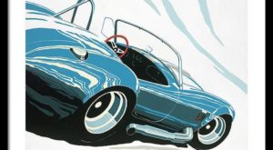 Blue Shelby Cobra Muscle Car Framed Print - Arthur Benjamins