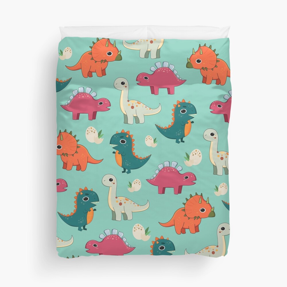 25 dinosaur duvet covers you should see | "Dinos" Duvet Cover by Camille Marcoux