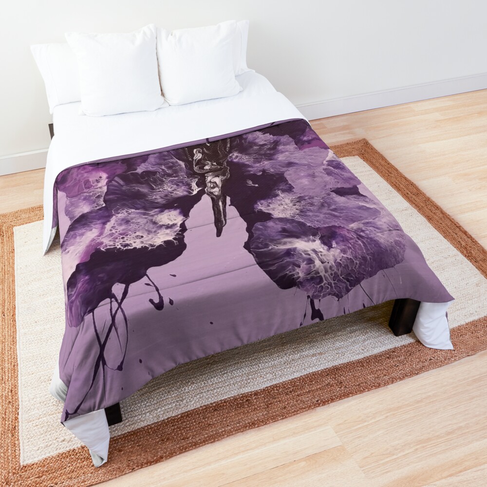Purple Abstract Butterfly Comforter Metamorphisis Kayla Hunnicutt