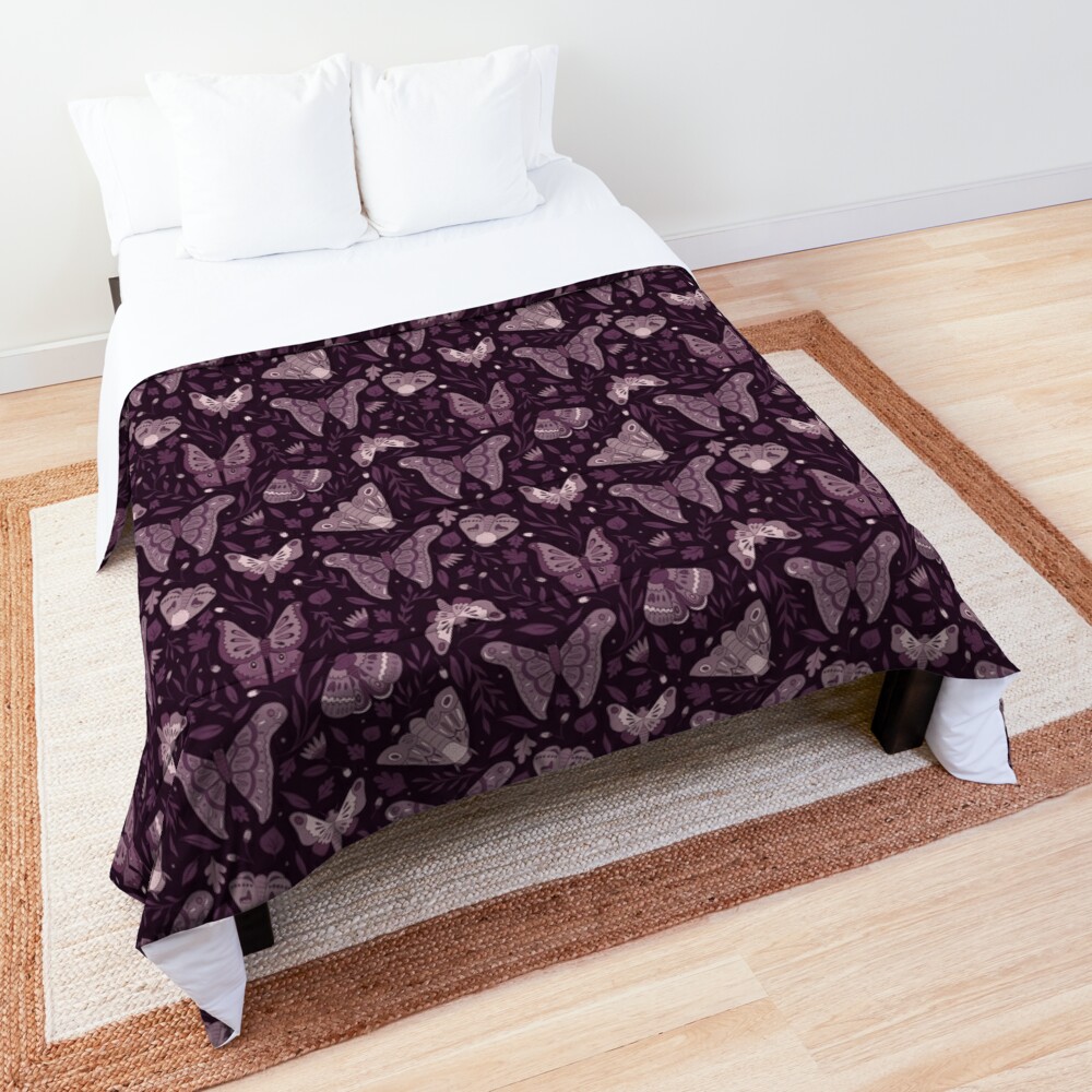 Purple Moths Pattern Comforter Meghan Hageman
