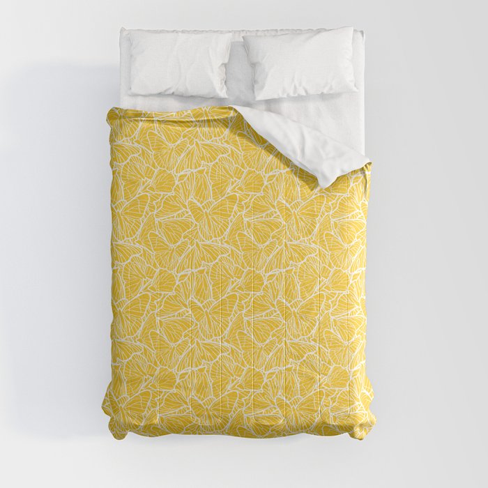 Yellow modern butterfly pattern comforters by Bouclé SF