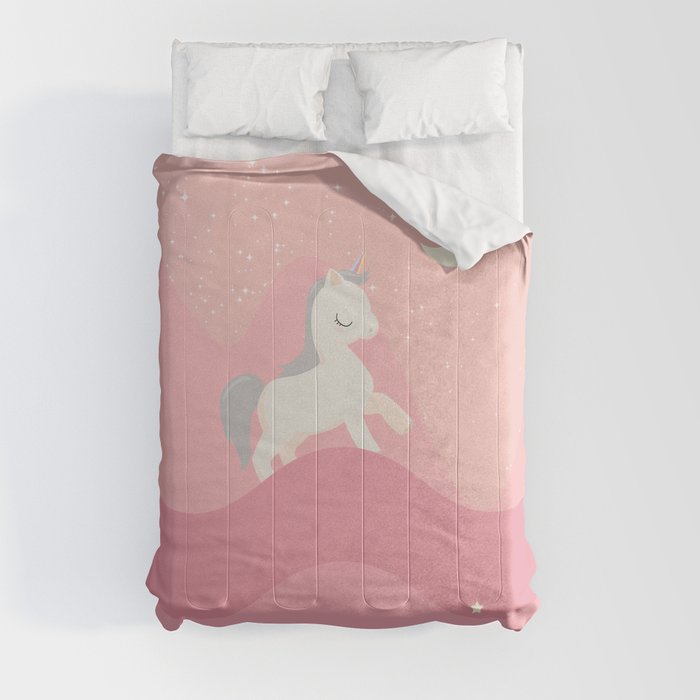 Baby Unicorn in Pink Comforters by MisterHoult