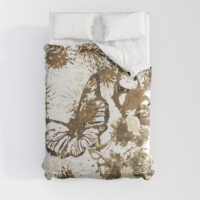 Brown Butterflies Comforters by Fuzzyfox