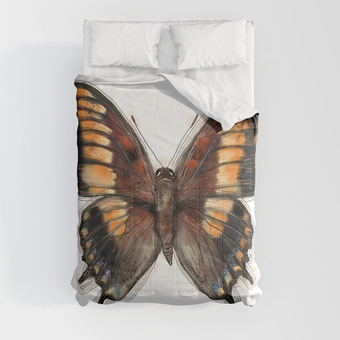Brown Butterfly - Magical Woods Theme Comforters by Elaine Bozza
