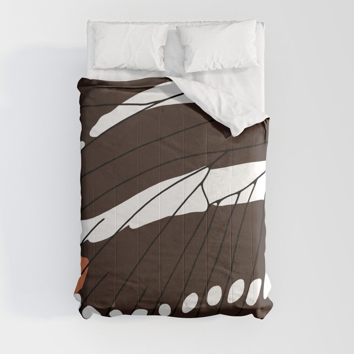 Butterfly Wing Black and White - Zebra Longwing Comforters by LAEC