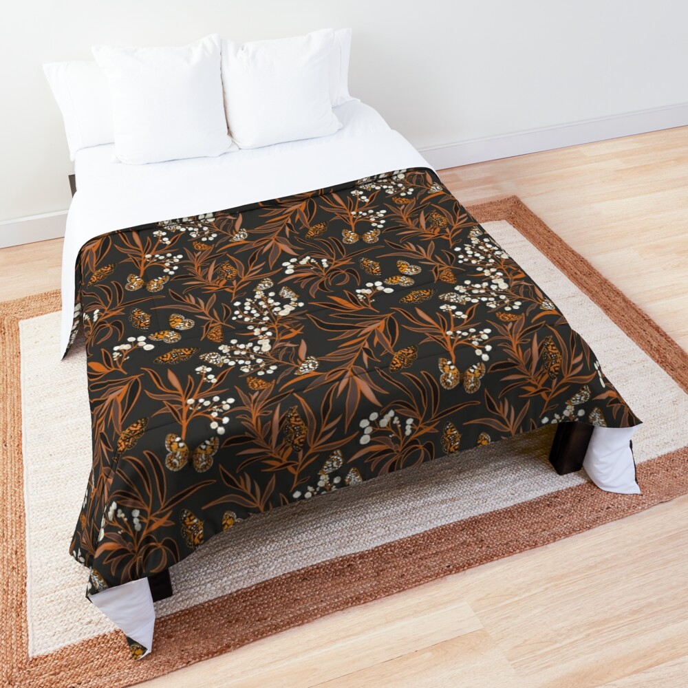 Butterfly among the flowers Comforter by Cyapdesigns