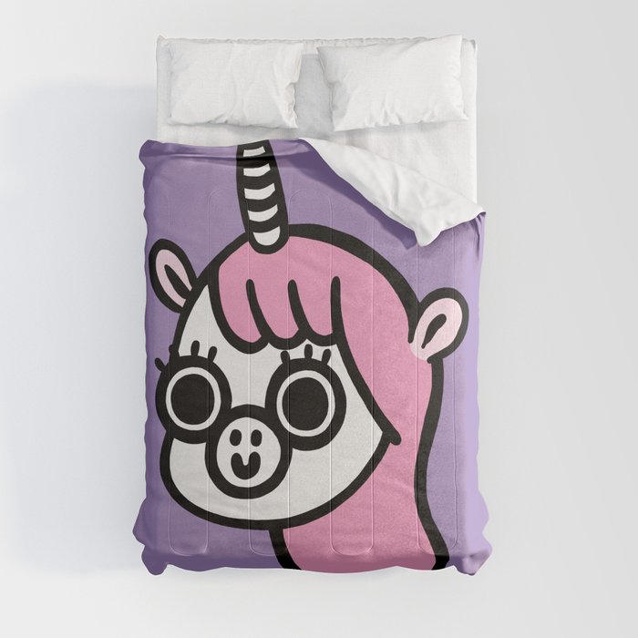 Chubby Unicorn Purple and Pink Comforters by Chubby Town