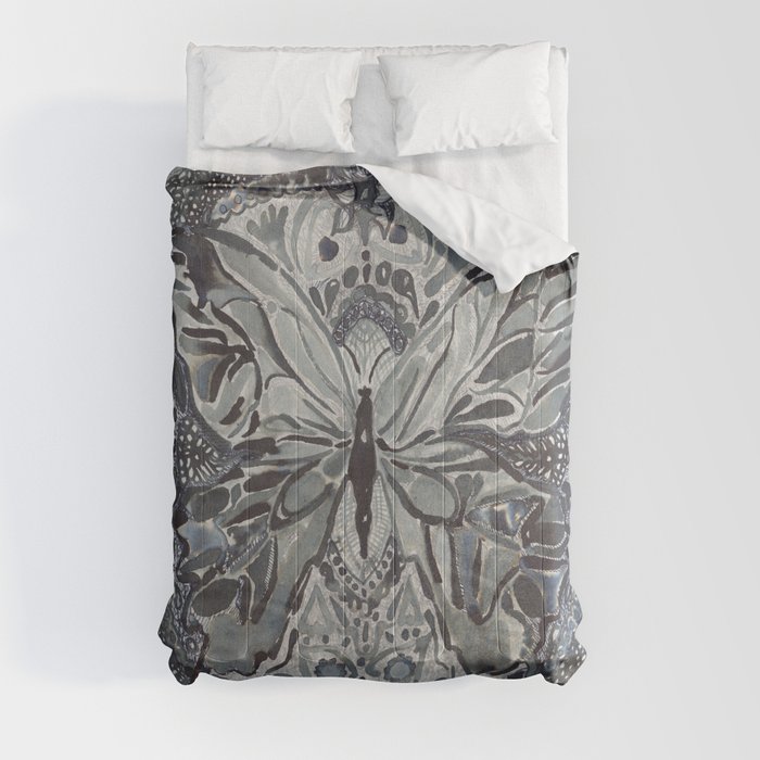 Grey Butterfly lace Comforters by Zanli de Jager