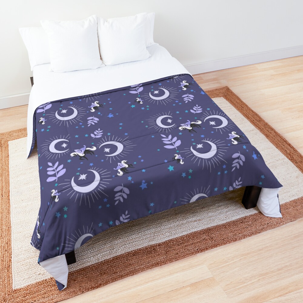 Nighttime Magic Purple on Purple Comforter by AnazenArt