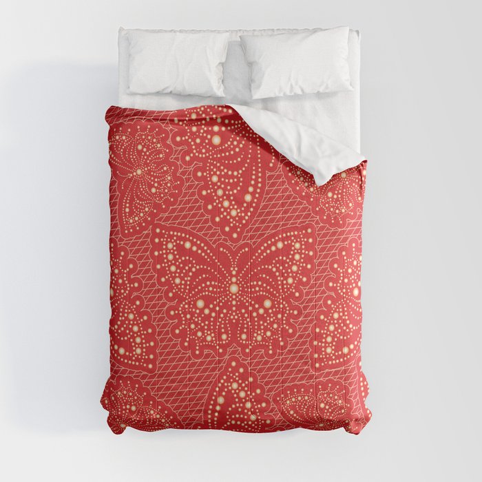 Red Stylized Butterfly (mandala) 13 Comforters by B & K (Bledi Shkalla)
