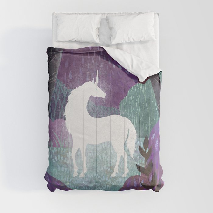 The Last Unicorn Purple Comforters by Beesants