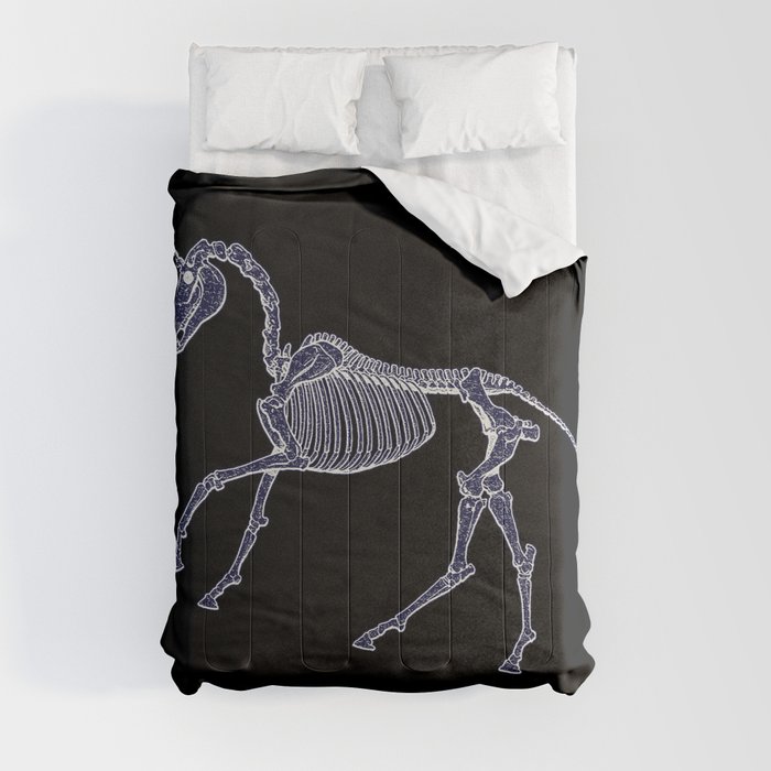 Unicorn Fossil Comforters on Black by Whimsical Notions Design
