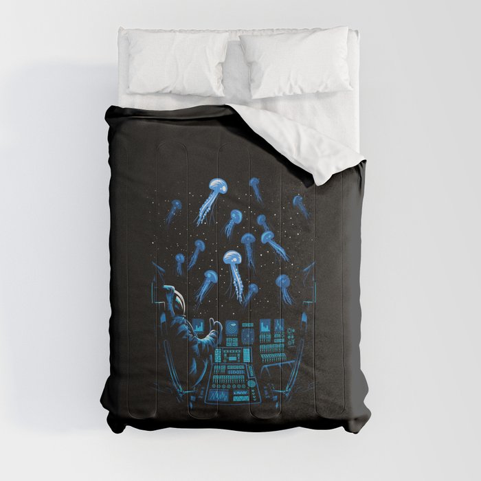 Astronaut Jellyfish Galaxy Comforter by Art-berto