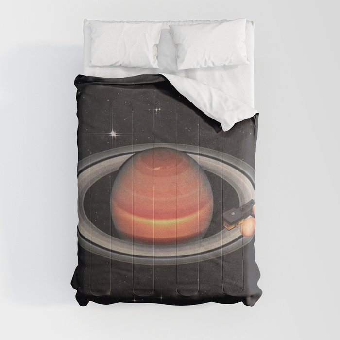 Galactic DJ Vinyl Space Turntable - Galaxy Comforter by Vertigo Artography