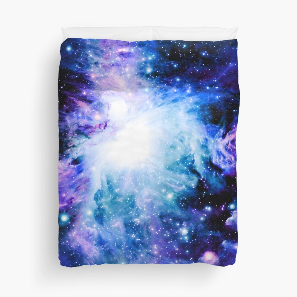Galaxy Orion Nebula Turquoise Violet Pink Comforter by 2sweetsDesign