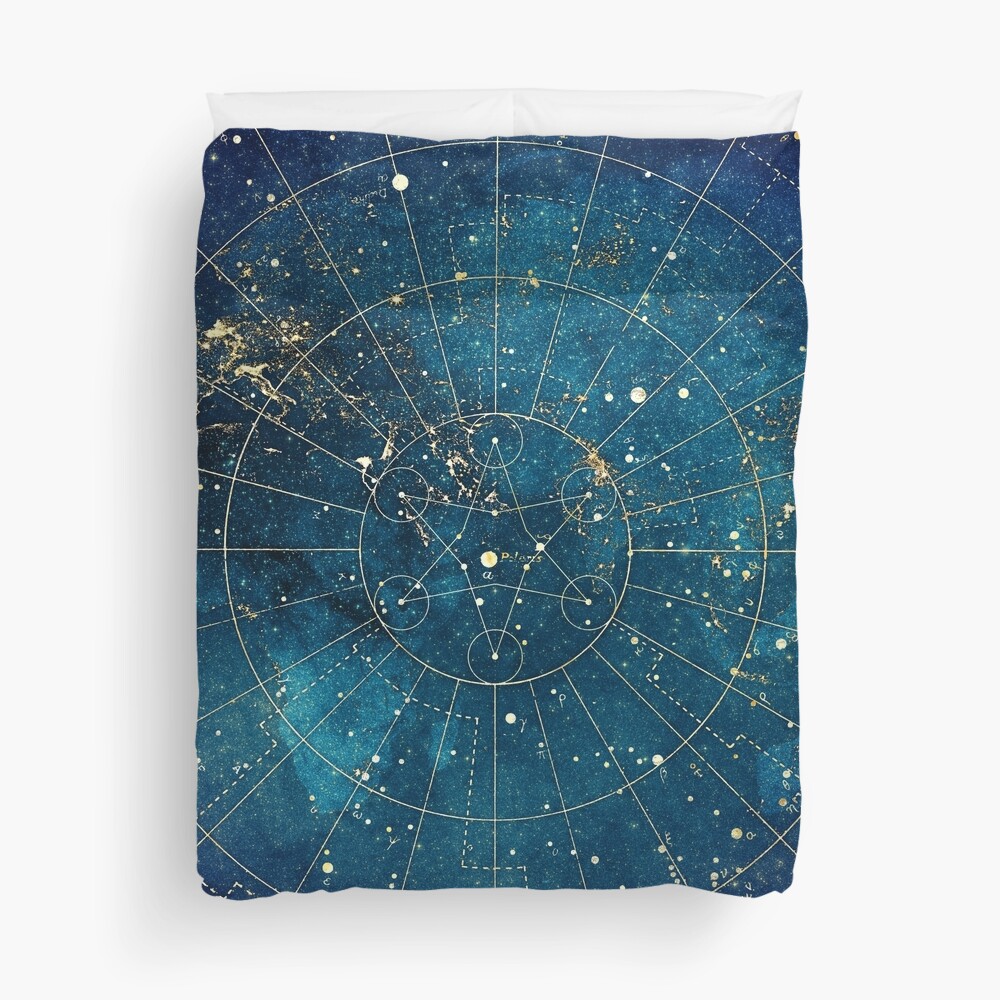 Star Map City Lights Galaxy Comforter by jenny lloyd