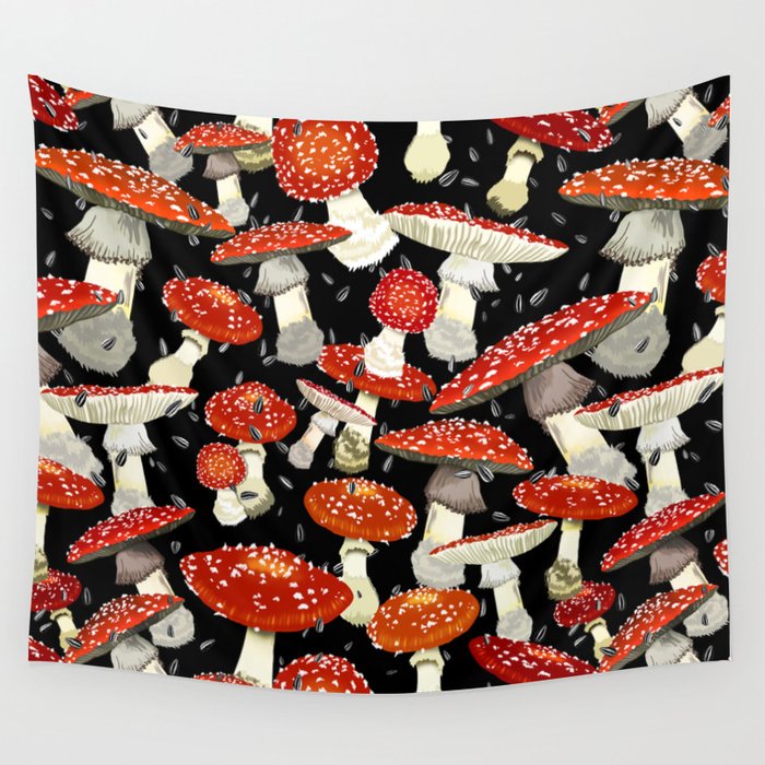 Amanita Wall Tapestry by Fifikoussout