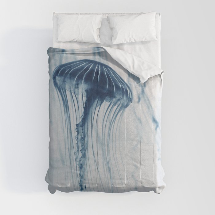 Deep Blue Sea No 4 Medusa Nautical Comforter by Alicia Bock