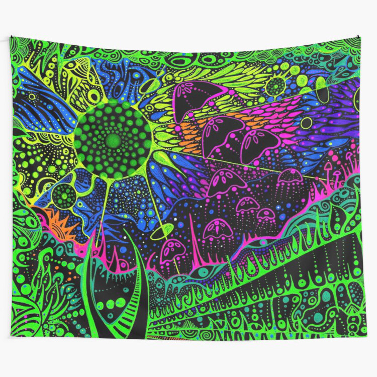 Flight of the Shrooms Tapestry by Julijuls