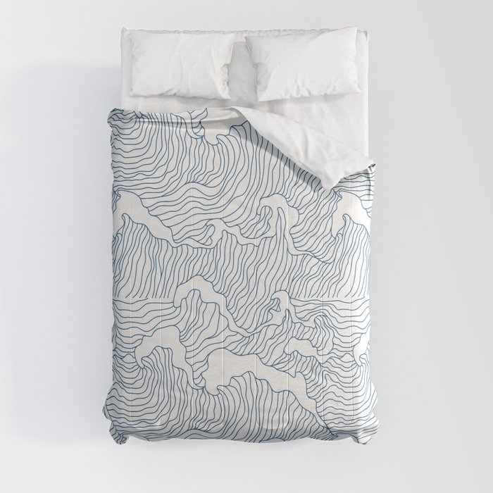 Japanese Wave Comforter by murakamistudio
