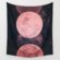 Moon tapestry designs you'll fall in love with | Pink Moon Phases On Black Wall Tapestry by cafelab
