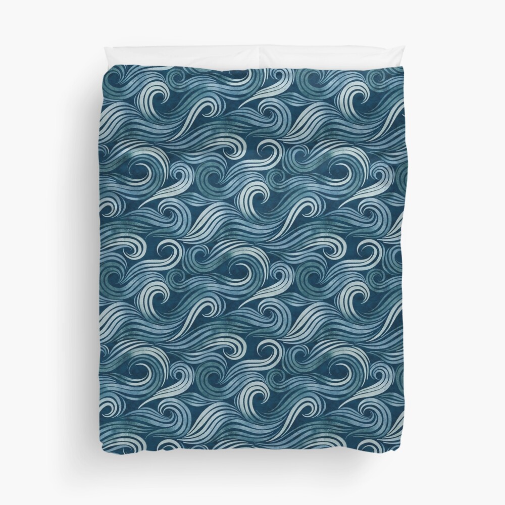 Ocean Waves Comforter by Rebecca Flaherty