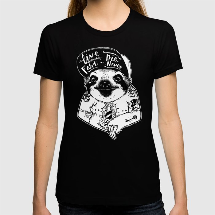 Sloth Tattooed T Shirt by PaperTigress