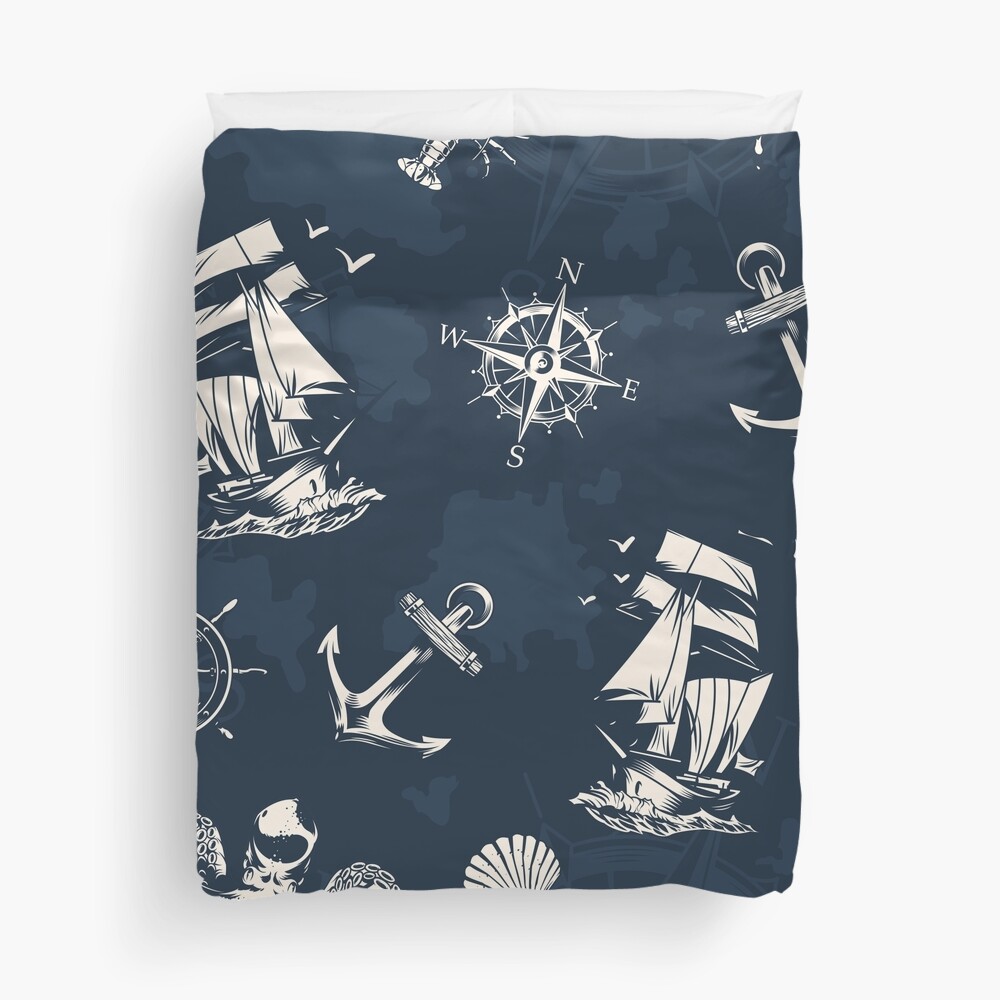 Vintage Sea Nautical Seamless Art Comforter by bfpanda