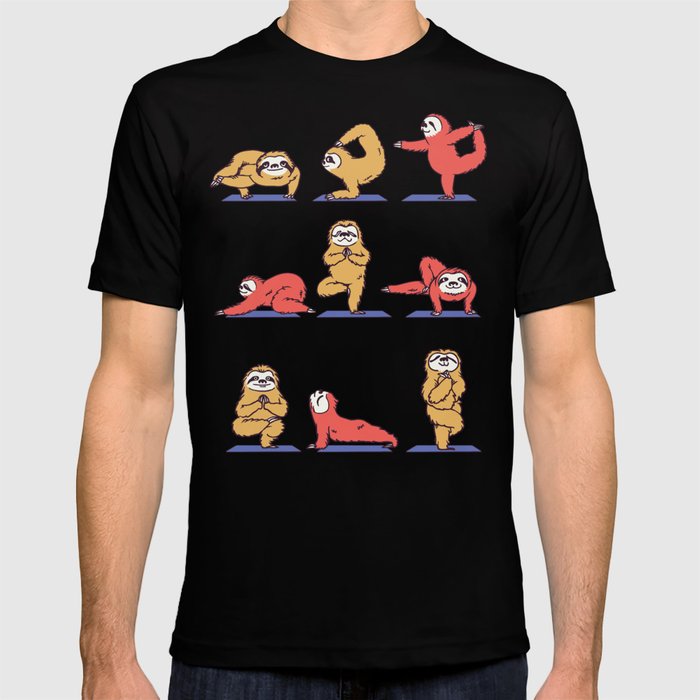 Sloth Yoga T Shirt by Huebucket